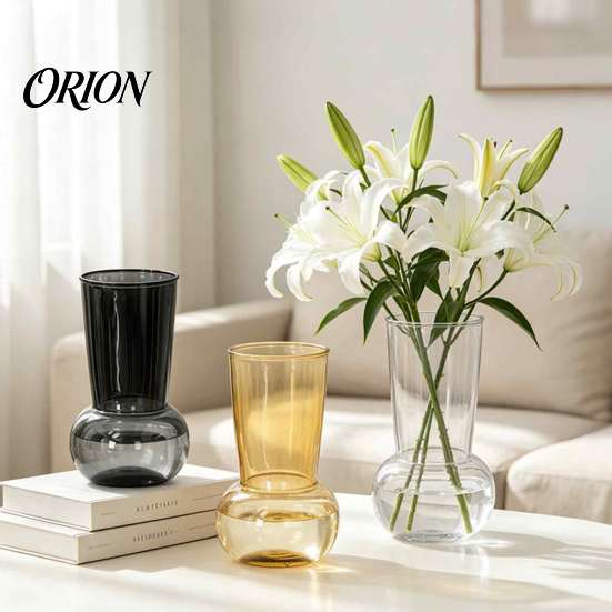 Durable Transparent Vase for Long Stem Flowers Hydroponic Flower Vase, Modern Style Imitation Glass Wide Body Elegant Arrangement Vessel Weddings