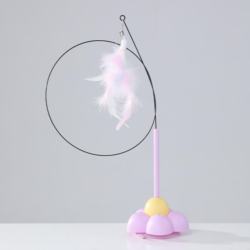 

Pet Toy Cat Teaser Stick With Steel Wire And Feather For Active Play And Gift Giving фіолетовий