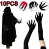 Halloween Long Nails Scary Gloves Cosplay Show Props Costume Accessories Witch Gloves Ghost Gloves Halloween Scary Accessories