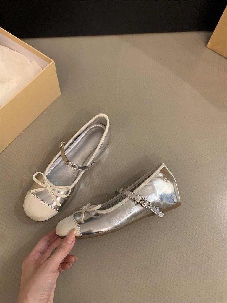 Inner heightened red single shoes women's shoes spring and autumn 2025 new summer French evening breeze Mary Jane ballet shoes