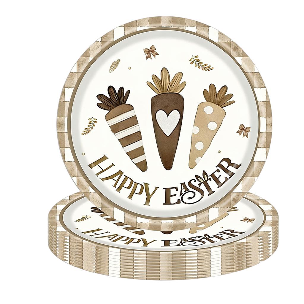 Happy Easter Easter Vintage Happy Easter Themed Disposable Paper Plates, Cups, And Napkins.