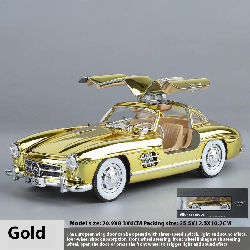 

1/24 Benz 300SL Electroplated Version Alloy Car Diecast Metal Model Collect Hobby Model Ornaments Gift For Boys