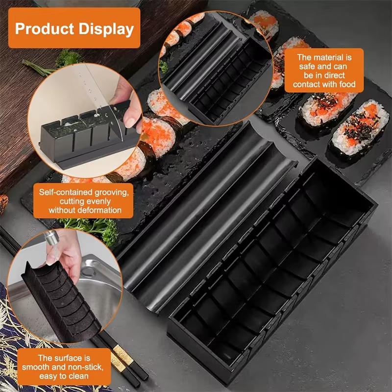 10 Pcs Sushi Making Kit Original Sushi Maker Tool Set DIY Sushi Rice Roll Mold Shapes For Beginners Sushi Mold Press YY115