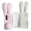 For Samsung Galaxy Z Fold7 5G Case Bunny Ears Winter Plush Hard PC Phone Cover