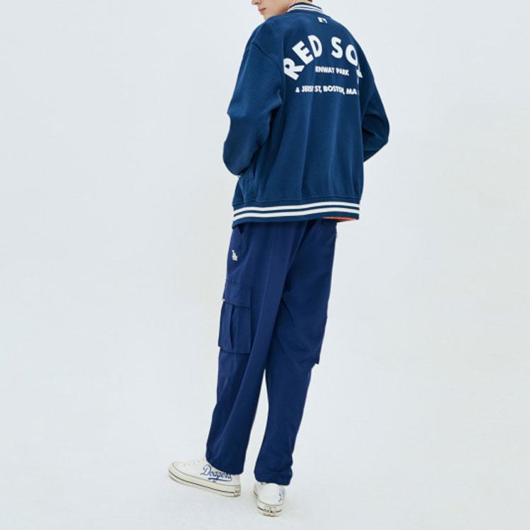 New MLB Boston Red Sox Letterman Varsity Baseball Jerseys Unisex Boston Red Sox Navy Blue 31JP04011-43N