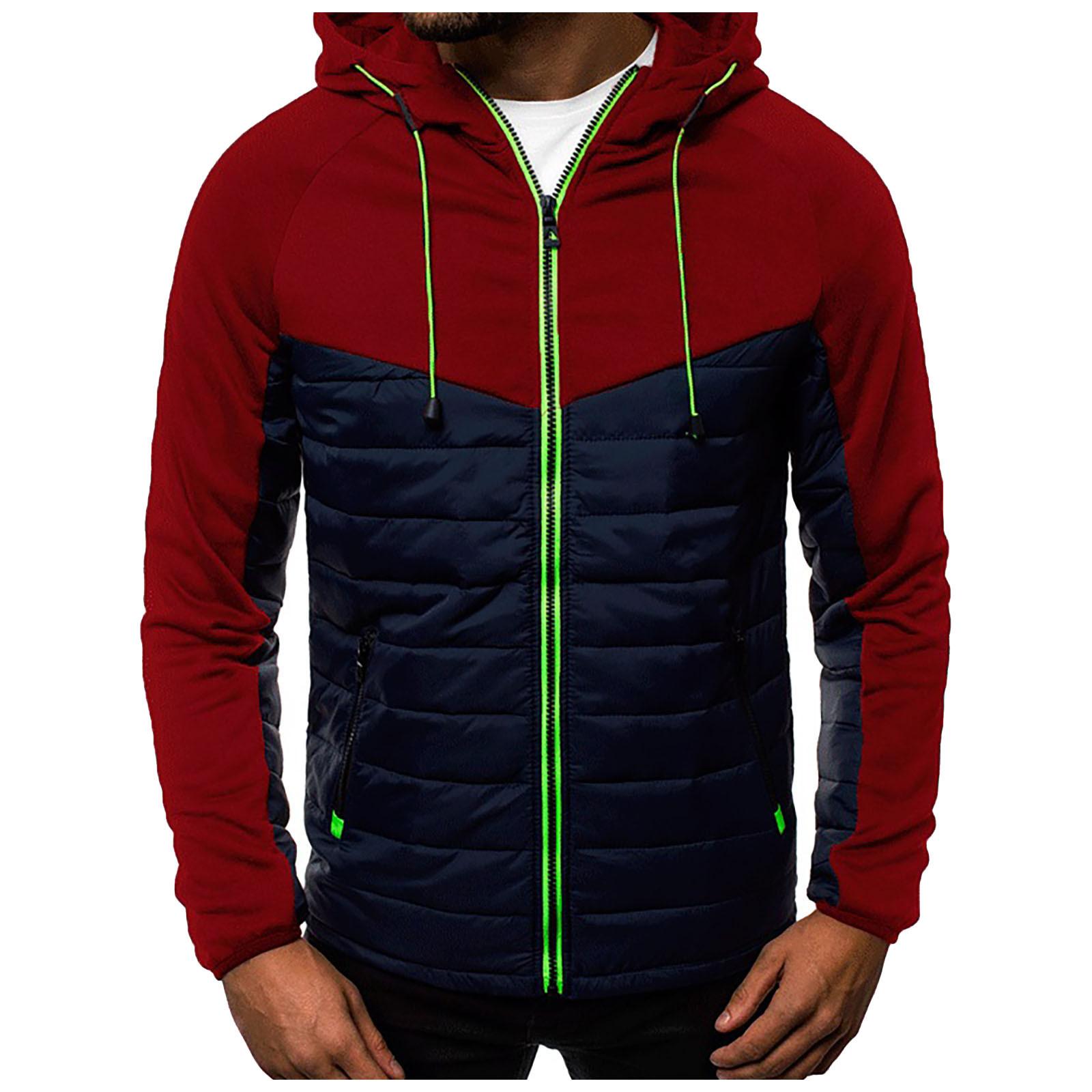 

Men s Casual Camouflage Sports Sweatshirt Long Sleeve Zipper Hooded Jacket Coat M винный