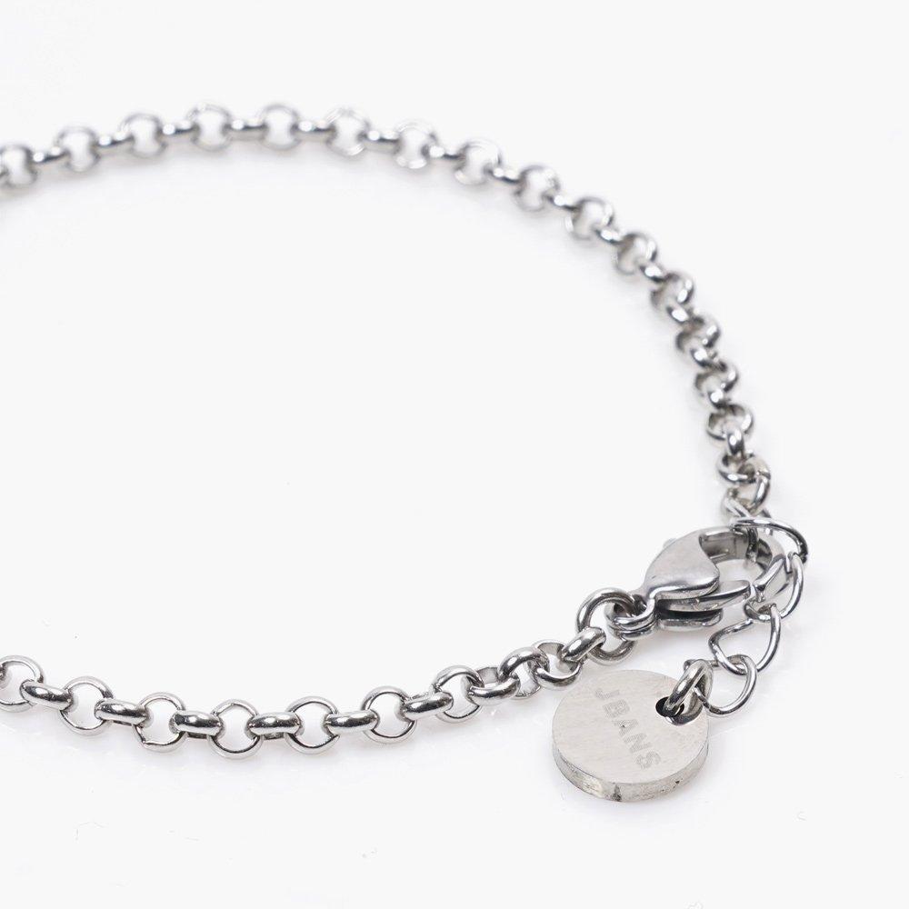 Bizmix Heart Pendant Surgical Steel Adjustable Length Chain Bracelet (C2201-Ac828_Bk)
