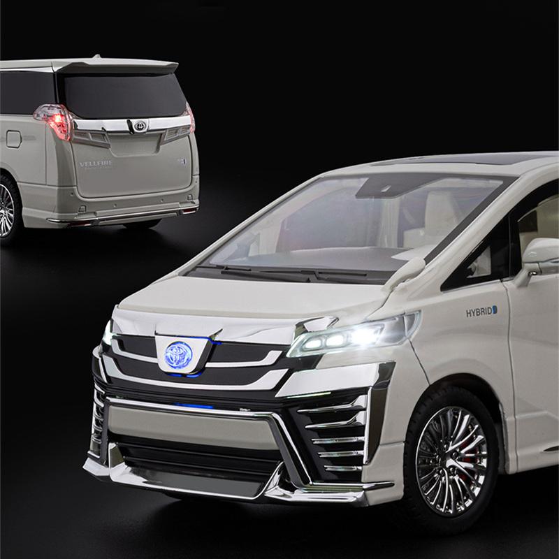 1/18 Vellfire Alphard MPV Alliage Luxy Modèle de Voiture Diecasts Véhicules en Métal Modèle de Voiture Simulation Son et Lumière Collection Jouet Cadeau pour Enfants
