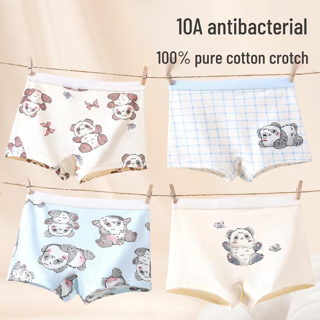 Girls' Pure Cotton Boxer Briefs - Class A, No-Pinch Design, Soft Cotton Crotch for Students and Toddlers