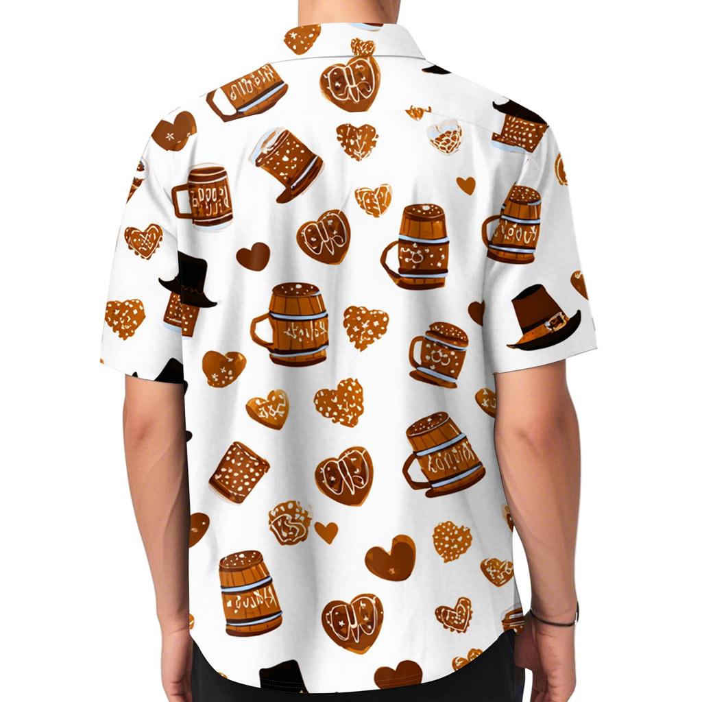 Men's Casual Casual Independence Day Print Short-sleeved Shirt