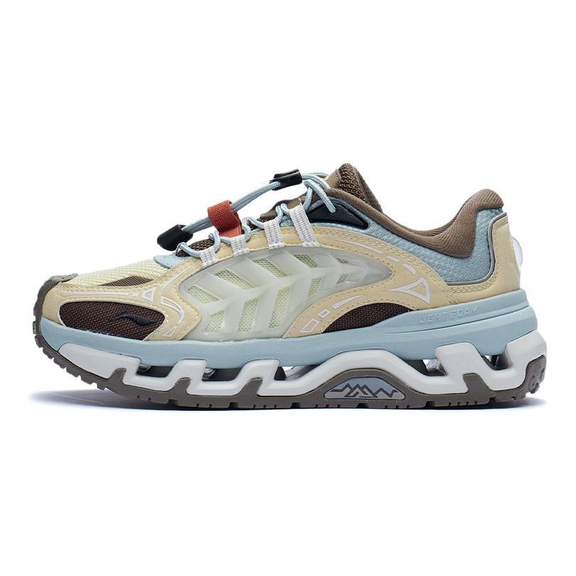 Li Ning Mountain Color Running Shoes Women's Low Top Sunlight Yellow/Misty Gray Green AGLR294-2