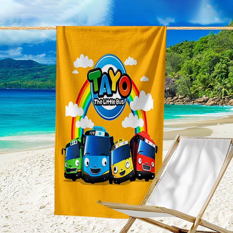 Abenteuer mit Mateo dem kleinen Bus Mikrofaser Strandtuch, Leicht und Schnelltrocknend, für Sommerreisen, Strand-Essential, Schwimmbad Outdoor