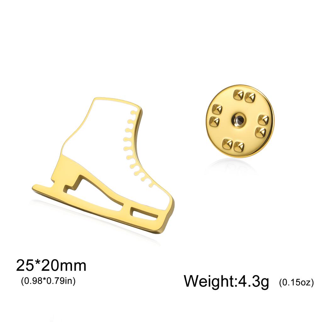 Fashion Brooch Skates Skateboard Roller Skate Enamel Women Enamel Badge Pins Clothes Bag Button Pin Badges Women Jewelry