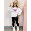 Girls' Cartoon Princess Casual Comfortable Soft Loose Pullover Sweatshirt and Leggings 2-Piece Set, New Autumn/Winter, Playful, Sweet and Cool Style