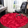 1pc Love Hearts Office Round Area Rug, Indoor Mat Suitable ForOffice, Under Office Chairs Bedroom Living Room Home Decor, Room Decot258