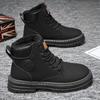 Fashion 2025 New Men's Winter Work Boots Plush Lined Waterproof Anti-Slip Retro Vintage Comfortable Outdoor Hiking Snow Shoes