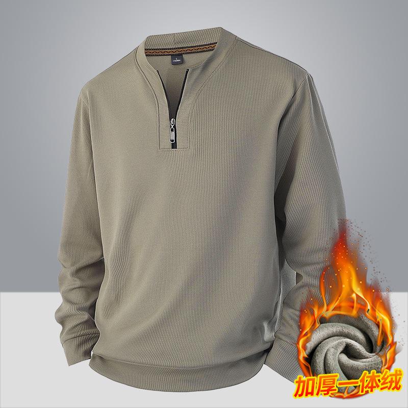 Men's Padded Warm Fashionable Versatile Large Size Heavyweight Sweater Soft Quality Fabric Round Neck Design Loose Casual Sports Long Sleeve