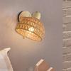 New Retro Hemp Rope Woven Wooden Wall Lamp Bedroom Bedside Lamp Living Room Dining Room Study Decorative Lighting E27