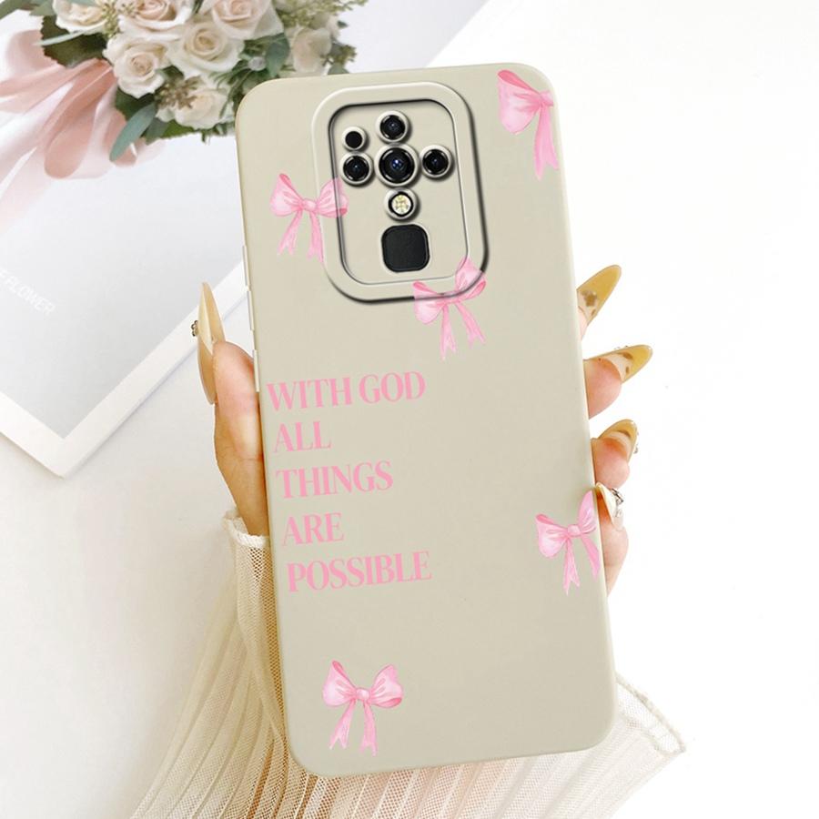 

For Tecno Camon 16 Case CE7 Phone Back Cover For Tecno Camon 16 Pro Camon16 Fashion Bow flower Case Soft Silicone Bumper Coque Tecno camon 16