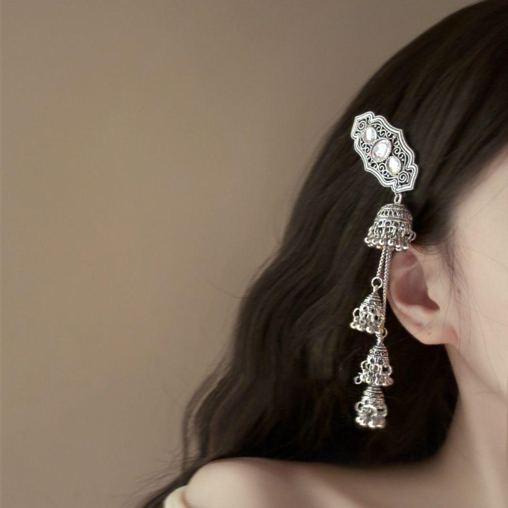 Elegant Tassel Bell Hair Clip Vintage Chinese Style Side Clip Ethnic Style Hair Hoop  Party