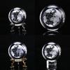 Exquisite 60mm 3d Crystal Ball Glass With Laser Engraved Miniature Earth Sphere Gift
