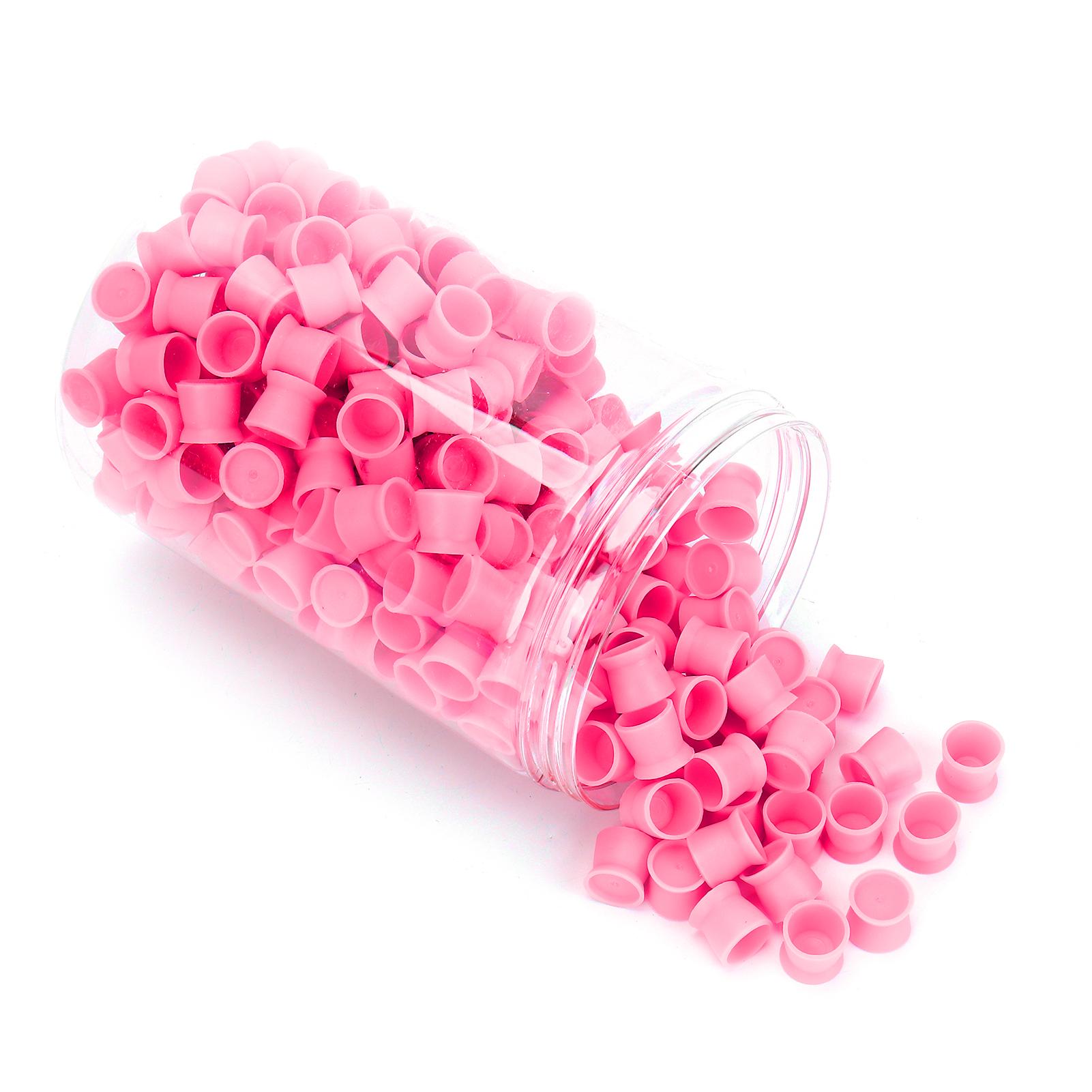 300 stuks Tattoo Inkt Pigment Cup Wegwerp Siliconen Wenkbrauw Lip Ogen Tattoo Pigment Cup Rood rood