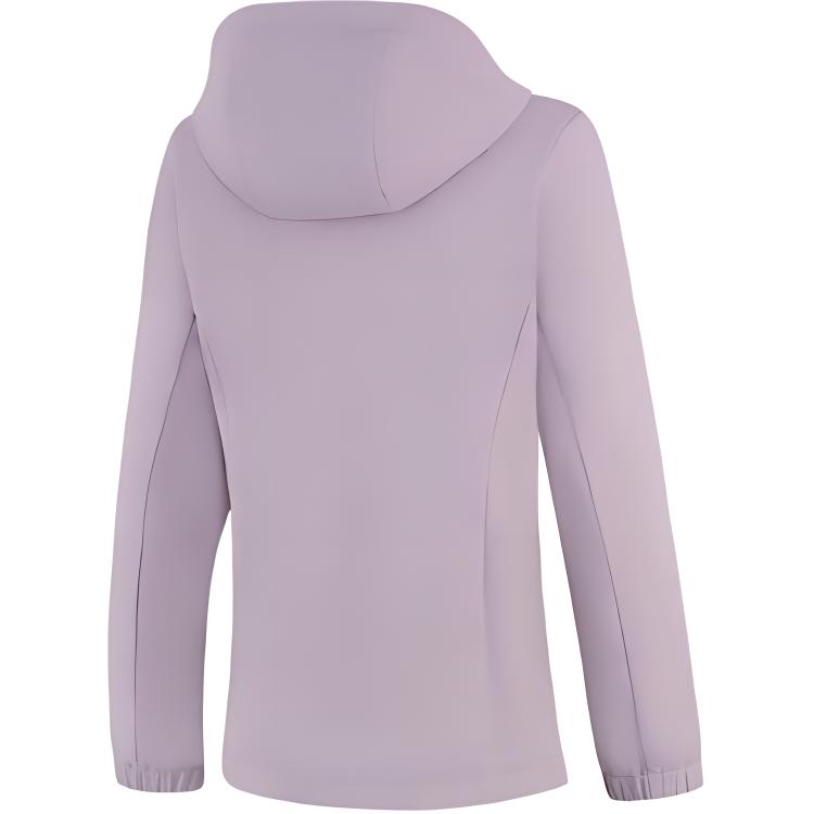Li Ning Hooded Zipper Solid Color Jacket Women Jackets Slate-Purple AFDUA18-11