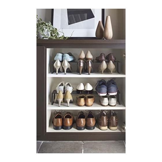 Yamazaki Jitsugyo (Yamazaki) Shoe Rack Medium Extendable Shoe Rack Frame Black 2573 (x 4)