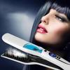 Professional Hair Straightener Brush Wet Dry Fast Ionic Steampod Mist Flat Iron Electric White LCD