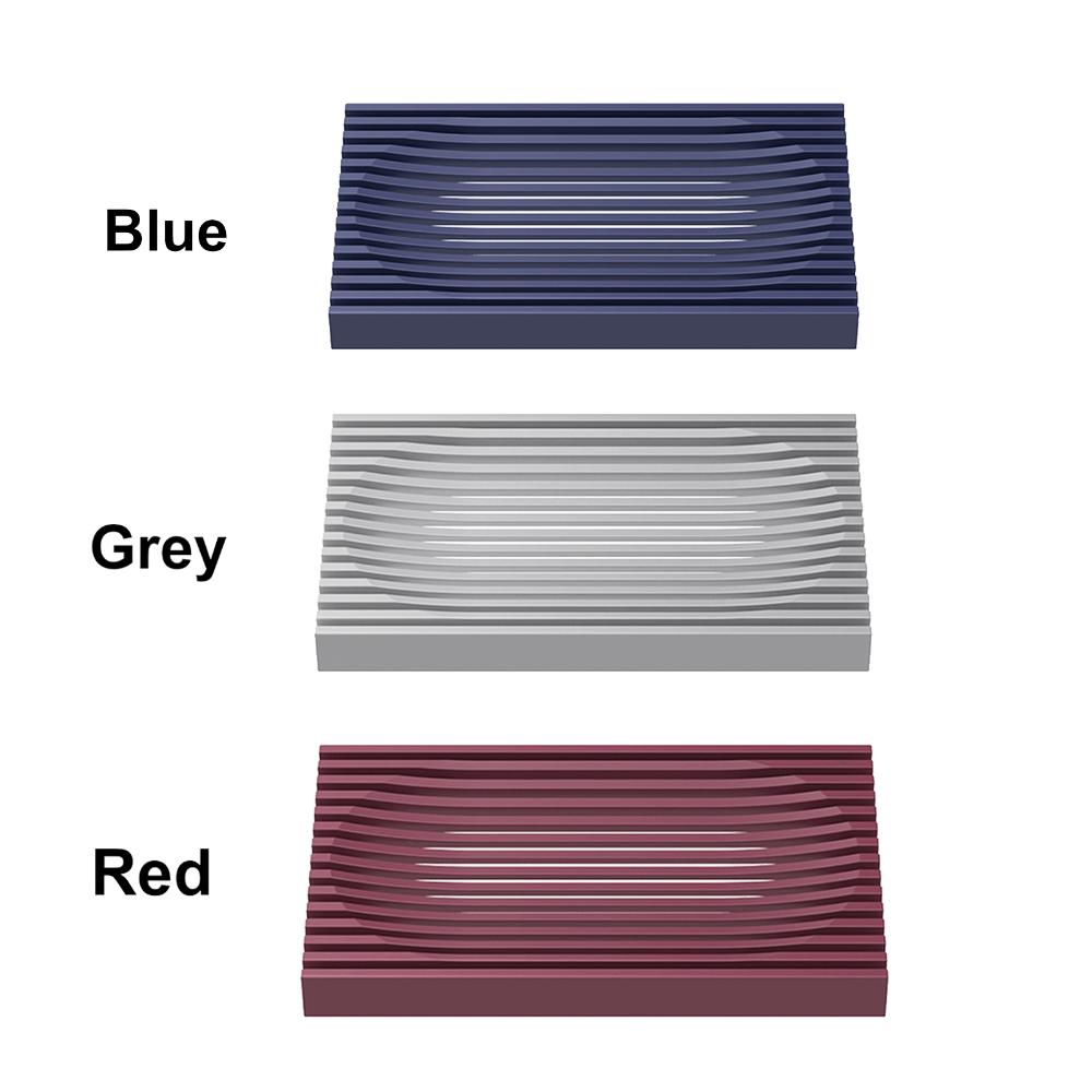 Easy Clean for Bathroom Soap Dish Silicone Soap Holder Self Draining Shower Double-Sided Design