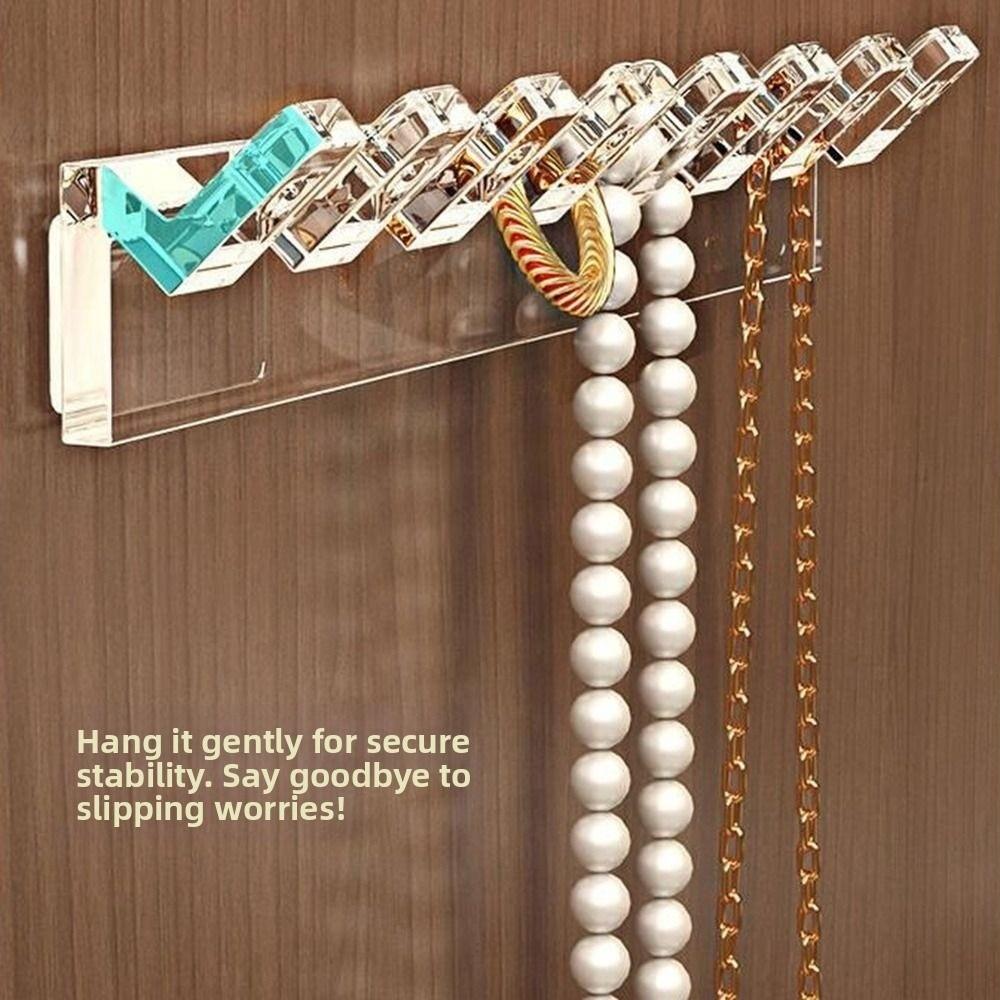 9Pcs 8 Hooks Necklace Holder Transparent Jewelry Display Stand for Bangles, Bracelets and Rings