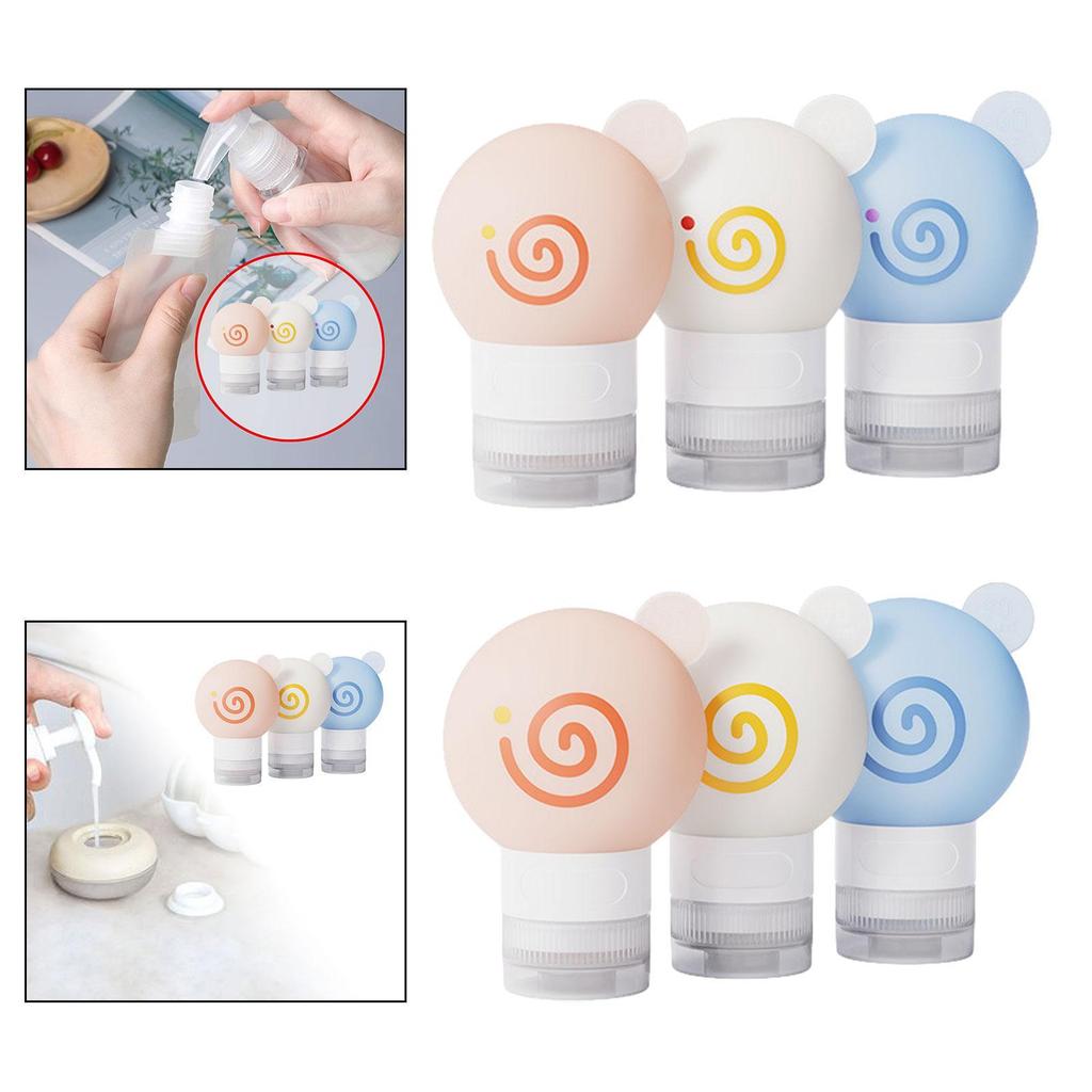 3 Stück Reiseflaschen für Toilettenartikel Reisegröße Behälter Shampoo Spender