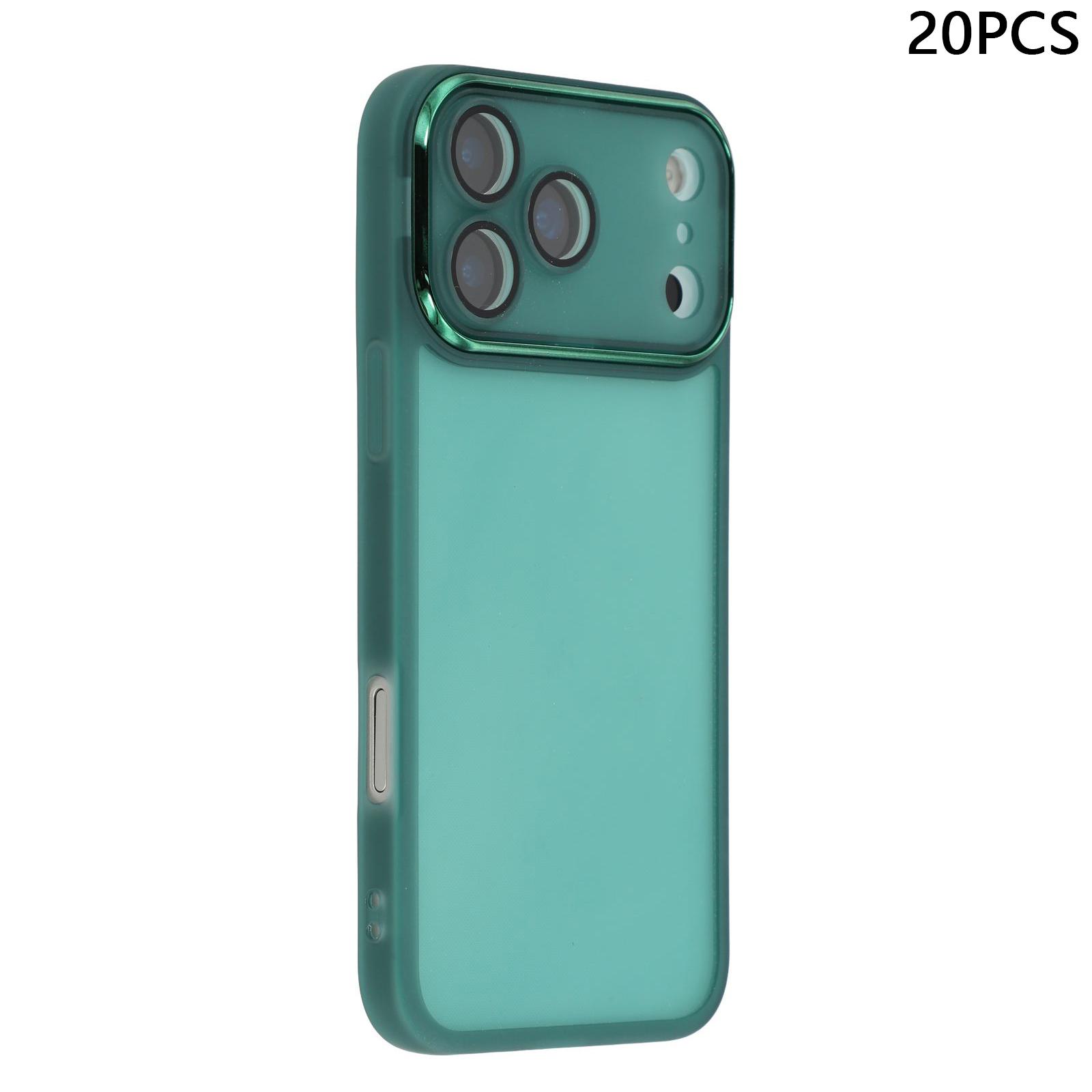 

Bulk Purchasing 20Pcs For iPhone 17 Pro Case Electroplated Camera Frame TPU Phone Cover Precise Cutouts Transparent Green