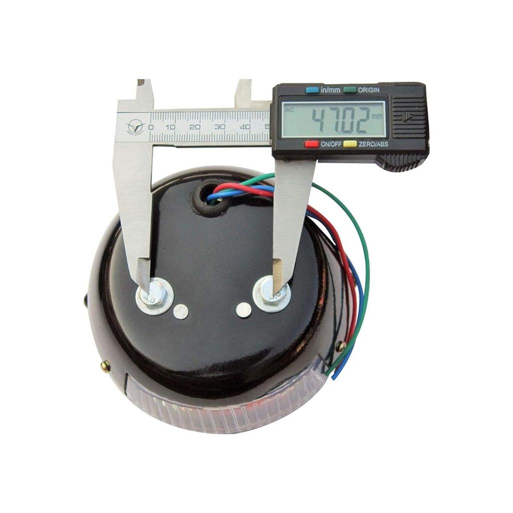 APSMOTIV 2X Vintage Tail Light Chrome 12V Rear Stop & License Plate Light Red Lens Chrome Ring Universal for Ford Model A Rat Harley 1950 Dodge