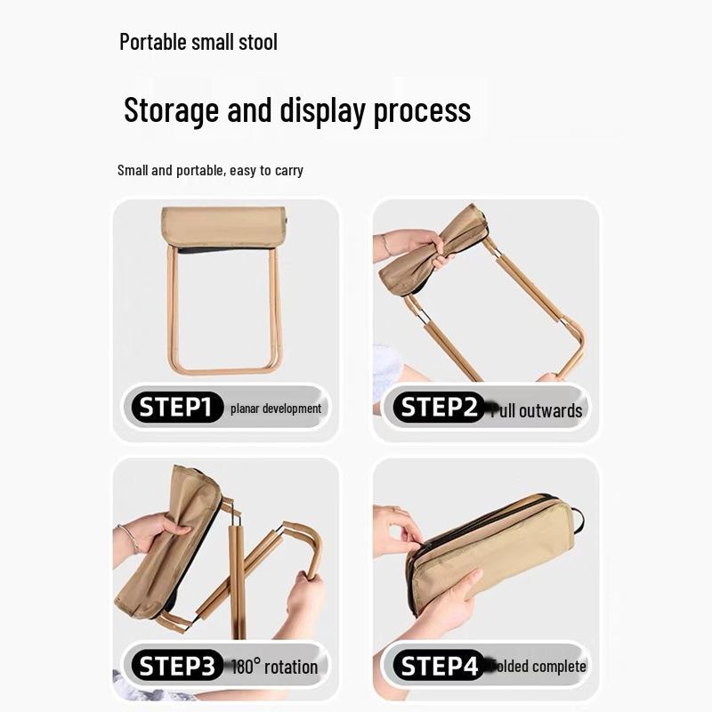 Compact Outdoor Folding Chair: Portable Mini Stool for Camping, Fishing, and Travel.