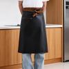 Faux Leather Half Apron for Men Women Waterproof Oil Resistant Cooking Apron with Adjustable Waist Strap Kitchen Fashion Accessory