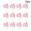 Celebration Baby Birthday Cake Decor Kit With Pink Glitter Paper Flags Event For