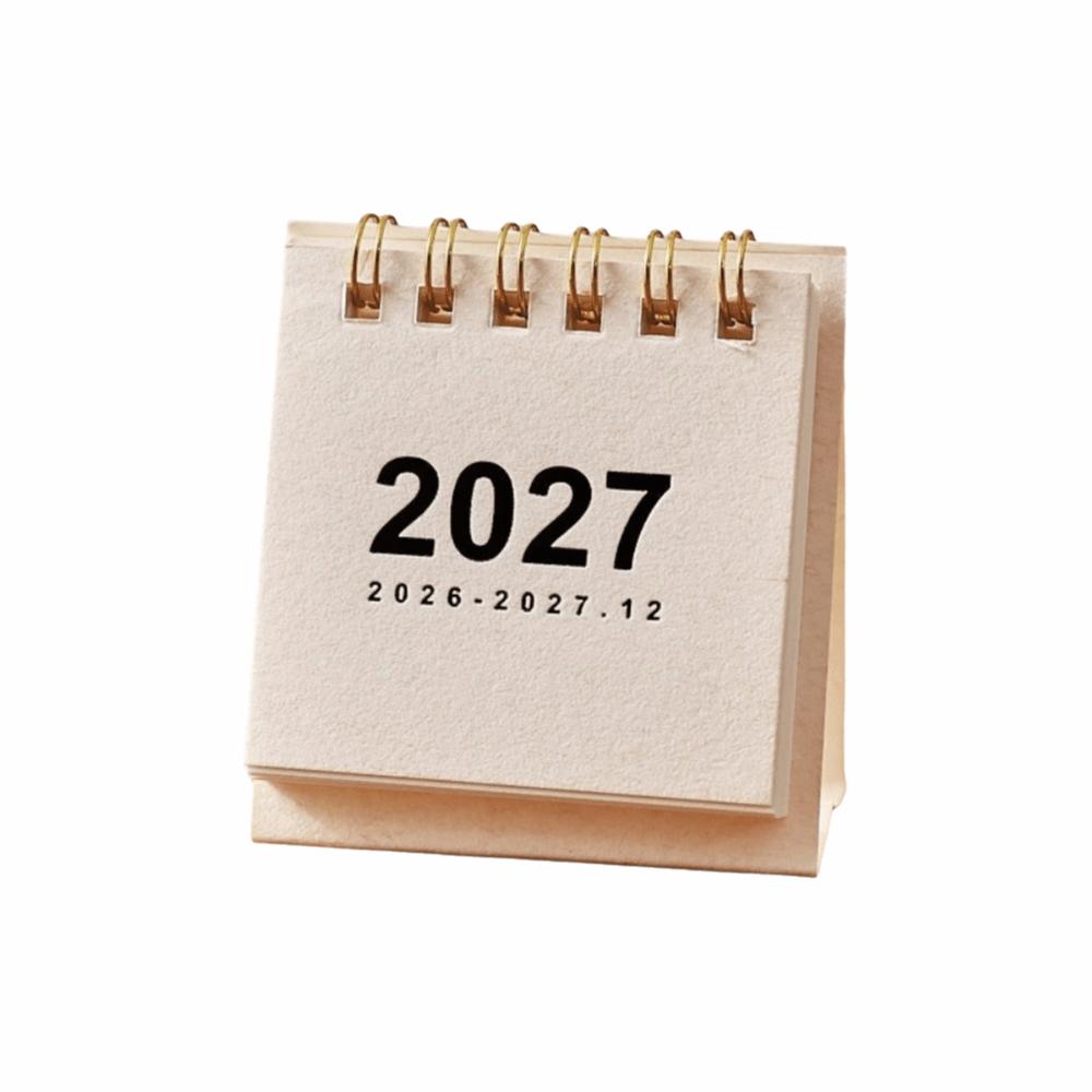 Double Coil Mini Calendar Standing Base Flip Calendar New 2027 Desk Calendar Home Office