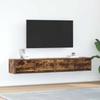 VidaXL TV Furniture 2 Pcs Smoked Oak 80x31x25.5 Cm Engineered Wood, TV Bench, Hi-fi Unit, Entertainment Center, Sideboard 861517