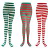 Pantimedias a rayas estilo gótico Punk para mujer, medias largas de arco iris, medias elásticas ajustadas de cintura alta para Halloween y Navidad