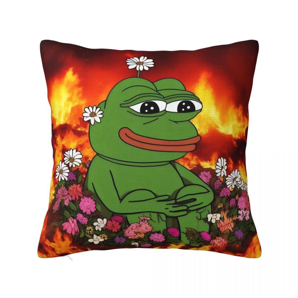 Sad P-Pepe Frog Meme Pillow Case Vintage Pillow Cover Soft Custom Diy Cushion Cover Pillowcases For Living Room Chair