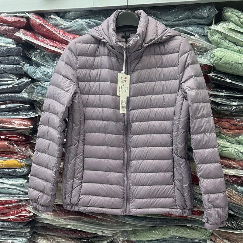 Jachetă scurtă cu glugă pentru femei - 90% puf de rață albă, ușoară, mărime plus, glugă detașabilă, stil toamnă/iarnă.