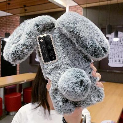 Warm Winter Rabbit Plush Phone Case For Honor 70 50 Pro 20i 10i 10 Lite 8X 9X Psmart Plus 2019 Huawei P50 P40 P30 P20 Lite P10/Samsung/Redmi/iphone