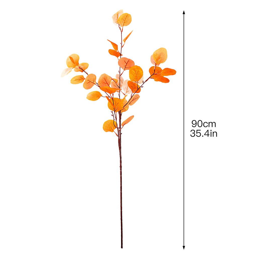 6pcs Faux Leaf Branches Elegant Artificial Eucalyptus Leaf Spray Stems for Bedroom Office Hotel White