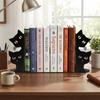 Black Metal Metal Bookend Versatile Book Holder Special Cat Bookend  Office Bookshelf