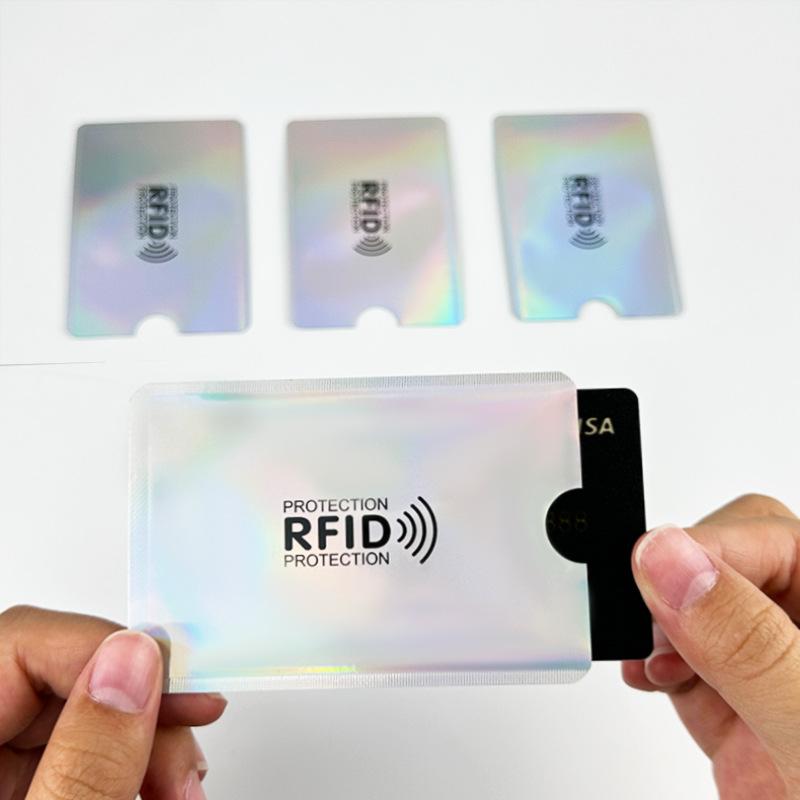 Laser RFID Card Sleeve Anti-scanning Anti-degaussing Anti-theft Brush NFC Bank ID Card Aluminum Foil Shielding Card Sleeve
