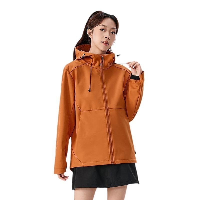 New Outdoor Soft Shell Clothes, Men's and Women's Loose Hooded Tops, Autumn and Winter Water-proof and Windproof Jackets, Group Clothes