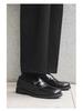 Men's Black Leather Slip-on Loafers, Casual Business Formal Derby Shoes, British Style, 14532-J
