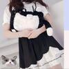[HUIJUFU] Women's Realistic Fluffy Plush Cat Crossbody Bag (Black & White, Large)