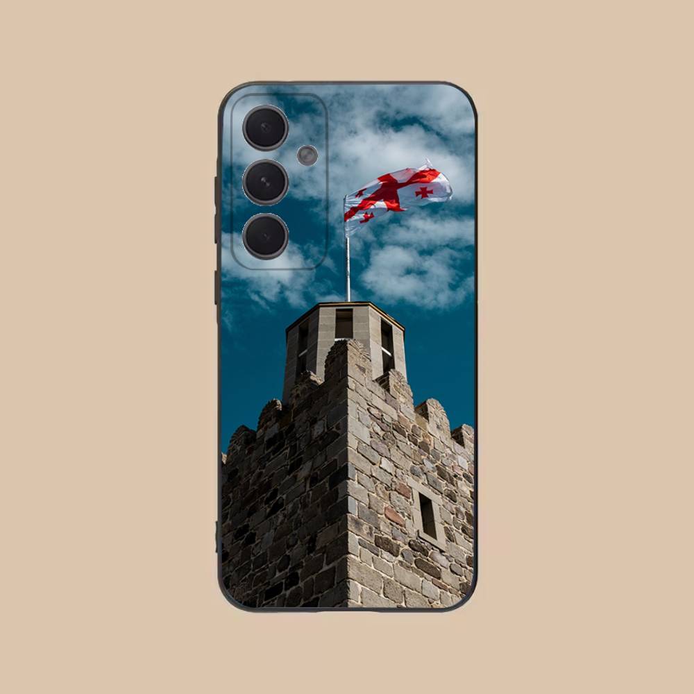 

Georgia Flag Phone Case For Samsung S25,24,21,22,23,20,S30,Ultra,Plus,Fe,Lite,Note,5G Black Cover SamsungS20ULTRA5G